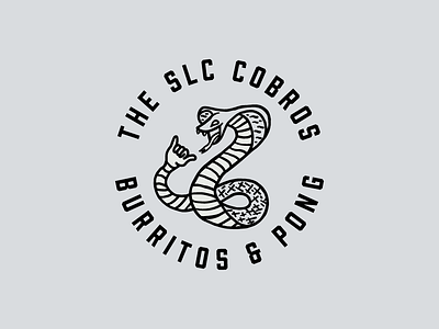 Cobros Badge badge cobra drawing illustration lowbrow shaka skate sketch snake surf type typography