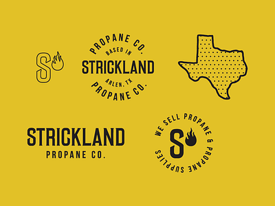 Cartoon Rebrand | Strickland Propane Assets badge brand branding cartoon color king of the hill logo logotype propane strickland type typography