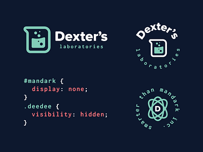 Cartoon Rebrand | Dexter's Laboratory badge beaker brand branding cartoon code color dexters lab logo science type typography