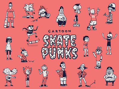 2017 Design Recap | Cartoon Skate Punks 90s cartoon color draw drawing illustration illustrator nickelodeon skate skateboard skateboarding sketch