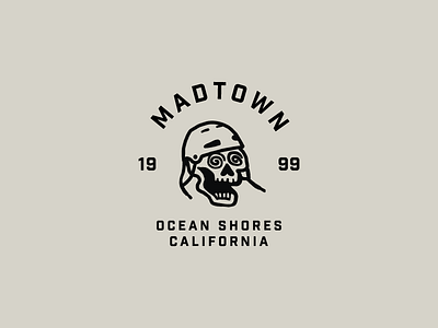 Cartoon Rebrand | Madtown Skull badge blackletter brand branding cartoon color rocket power skateboard skateboarding skull type typography