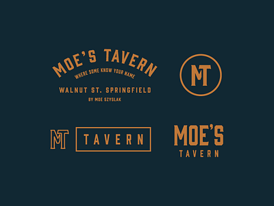 Cartoon Rebrand | Moe's Tavern badge bar brand branding cartoon color logo monogram rebrand the simpsons type typography