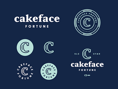 Cakeface Fortune | Assets badge beauty brand branding c color cosmetics logo makeup monogram type typography