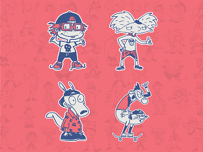 Cartoon Skate Punks | '90s Sticker Pack