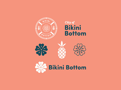 Cartoon Rebrand | Bikini Bottom Assets brand branding cartoon color flower logo nickelodeon pineapple spongebob tropical type typography