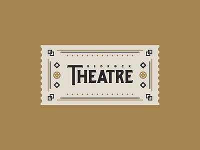 Cartoon Rebrand | Bedrock Theatre Ticket brand branding cartoon color flintstones line logo rebrand retro type typography wordmark