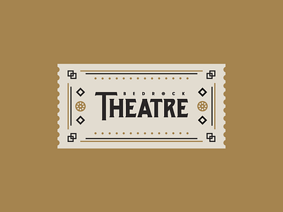 Cartoon Rebrand | Bedrock Theatre Ticket brand branding cartoon color flintstones line logo rebrand retro type typography wordmark