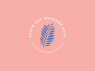 Earth Day | Weekend Sale Badge badge color colorful earth palm pastel plant sale shapes swag type typography