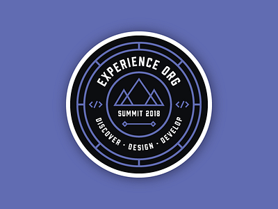 Experience Summit 2018 | Sticker Design badge code geometric line logo mountains shapes sticker tech technology type typography