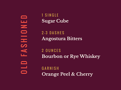 Spirits & Type | Old Fashioned alcohol cocktail colors font layout old fashioned sans serif serif spirits and type type typeface typography