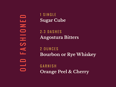 Spirits & Type | Old Fashioned