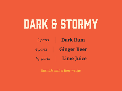 Spirits & Type | Dark & Stormy alcohol cocktail colors dark n stormy font layout sans serif serif spirits and type type typeface typography