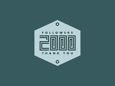 2K | Thank You 2k badge followers milestone monochromatic number retro simple thank you thanks type typography