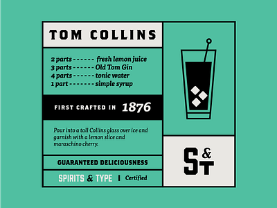 Spirits & Type | Tom Collins