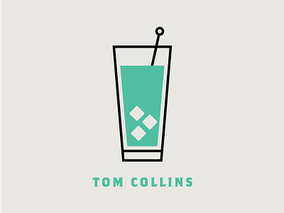 Spirits & Type | Tom Collins Illo alcohol cocktail colors flat illustration modern serif simple spirits and type tom collins type typography
