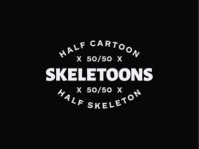 Skeletoons | Badge badge brand branding cartoon logo patch simple skeleton skull type typography wordmark