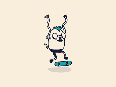 Cartoon Skate Punks | Jake the Dog adventure time cartoon color dog draw illustration jake jake the dog lowbrow skateboard skateboarding sketch