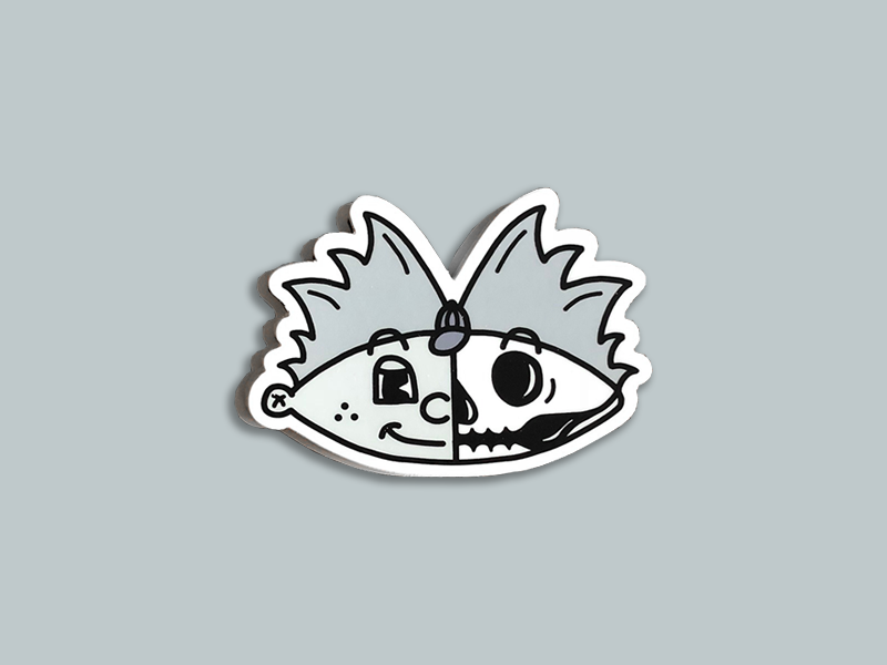 Arnold Skeletoon | Sticker retro 30s illustration drawing sketch cartoon skeleton skull arnold hey arnold sticker mule sticker