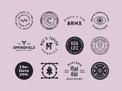 2018 Recap | Badges Part I badge brand branding color composition emblem layout logo retro simple type typography