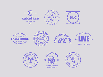 2018 Recap | Badges Part II badge badges brand branding composition layout logo modern simple skull type typography
