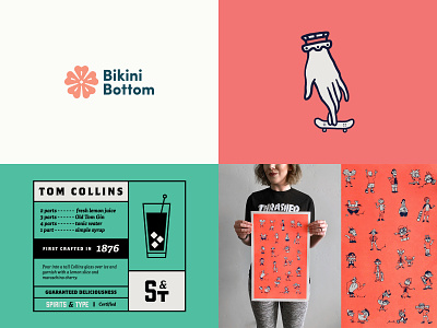 Top 4 Shots | 2018 brand branding cartoon cocktail hand illustration logo print risograph skateboard type typography