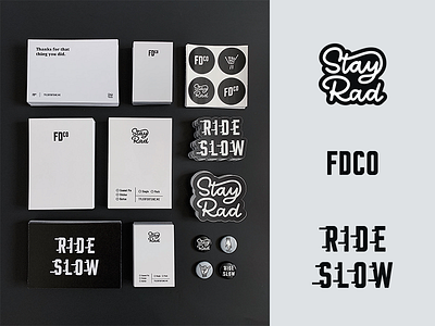 FDCO | Brand Goodies black and white brand branding collateral grayscale neutral packaging personal brand stationary stickers type typography