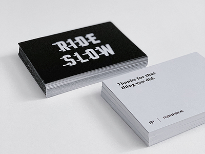 Ride Slow | Thank You Cards brand branding card collateral personal brand print print design ride slow stationary thank you card type typography
