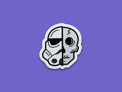 Storm Skull | Sticker avatar illustration may 4th may the 4th modern sci fi simple skeleton skull star wars sticker stormtrooper