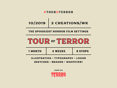 Tour of Terror challenge challenges font horror horror movie layout logo october scary spooky type typography
