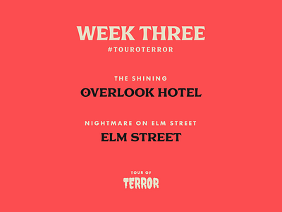 Tour of Terror | Week 3 art challenge elm street font horror october prompt scary the shining tour of terror type typography
