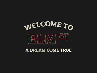 Tour of Terror | Elm Street Type badge elm street films horror layout nightmare on elm street scary spooky texture tour of terror type typography