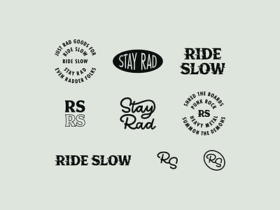 Ride Slow | Brand Crumbs badge brand branding lettering logo monogram rs script stay rad type typeface typography