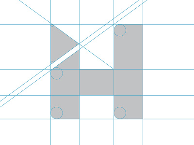 H lettermark graphic design grid lettermark logo wip