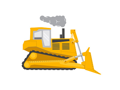 Get out the way art bulldozer design flat design illustration mm brand agency