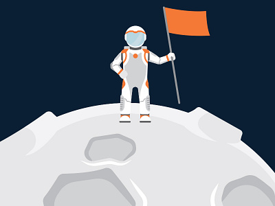 MM astronaut art astronaut flag illustration moon nasa planet science space vector