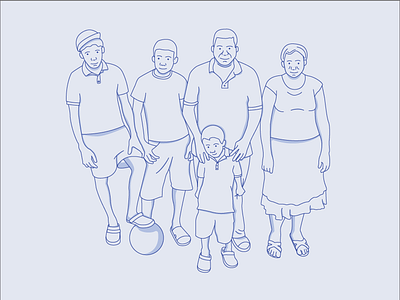 La Familia family icon illustration line line art mono weight people vector