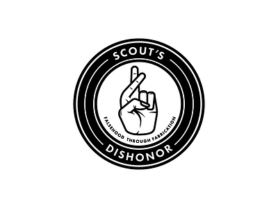 Cross my heart hope to die badge club crossed dishonor falsehood fib fingers hand icon lies logo scout