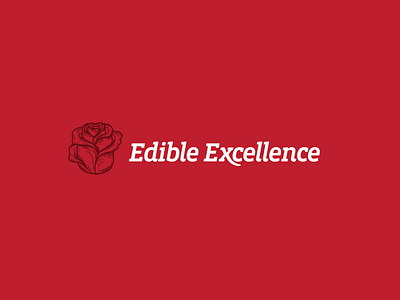 Rosey chef cooking edible etching flower hatching logo plant red rose serif slab serif