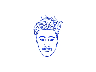 "I'm afraid I just blue myself" - Tobias Fünke blue drawing hair icon illustration man monoline mustache person self portrait vector