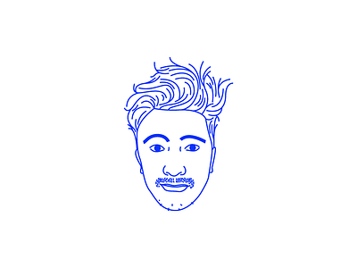 "I'm afraid I just blue myself" - Tobias Fünke blue drawing hair icon illustration man monoline mustache person self portrait vector