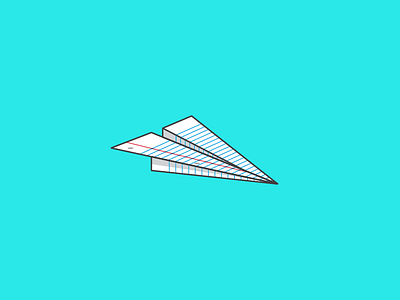 Paper Plane flat flight glide illustration office supplies paper plan school