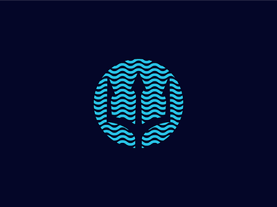 Beyond The Teams Icon branding icon lines logo military navy negative space ocean sea seals trident water waves