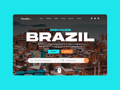 Travello - Travel Destination Landing page design.