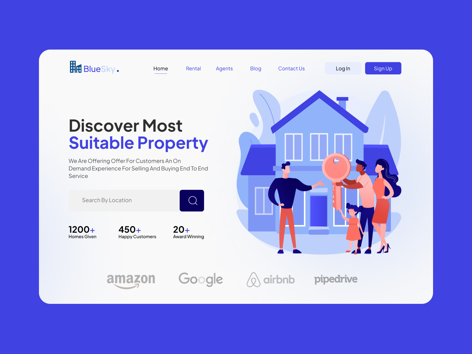 BlueSky Real Estate Landing Page by Muhammad Akram on Dribbble