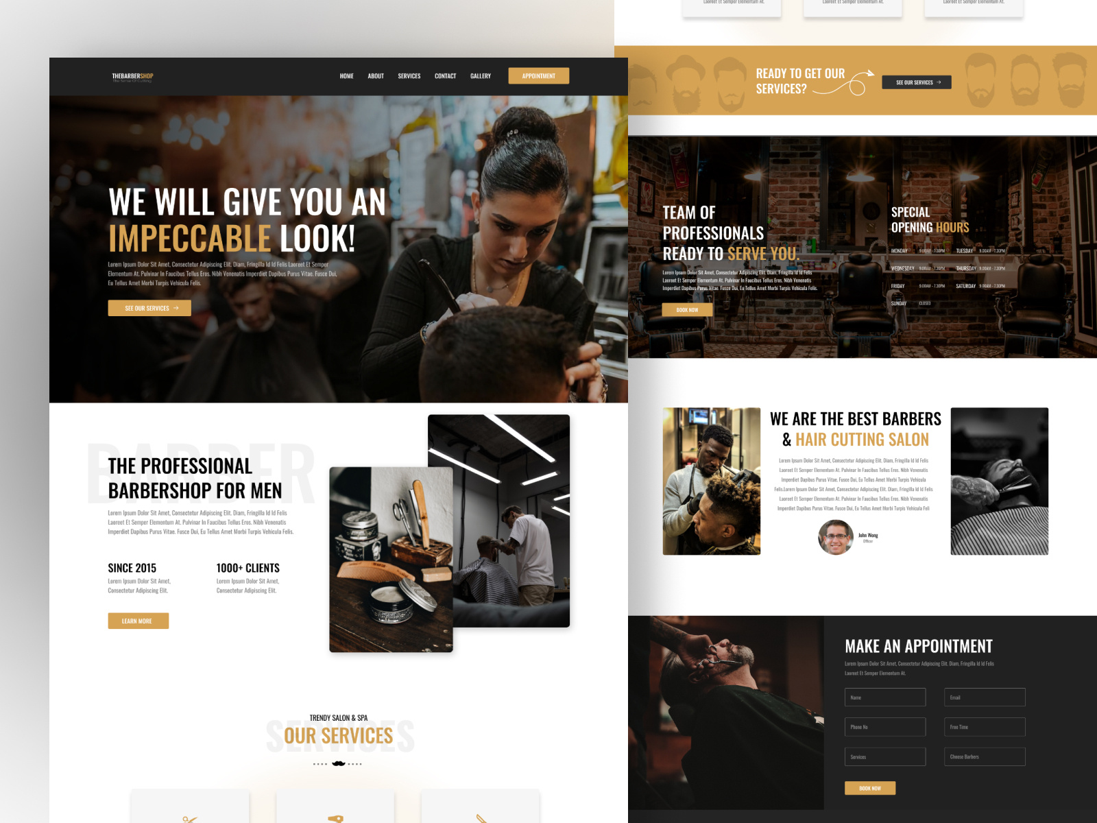 Barbershop Landing Page Design. UX UI Design by Muhammad Akram on Dribbble