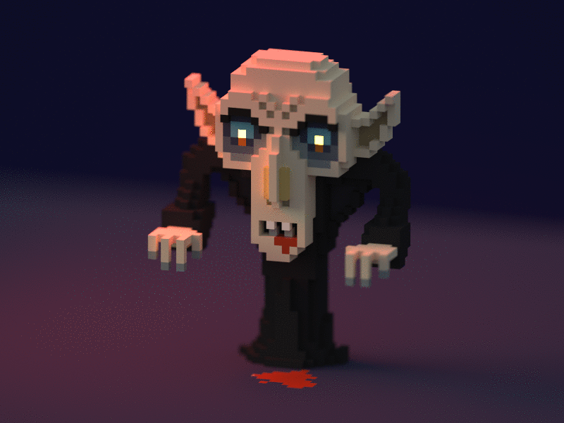 Nosferatu fanart fidel game magicavoxel vampire voxelart voxels