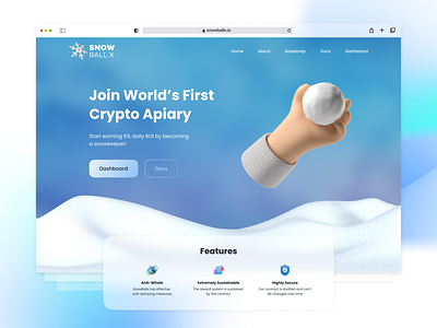 SnowBall X crypto design figma landing ui web design
