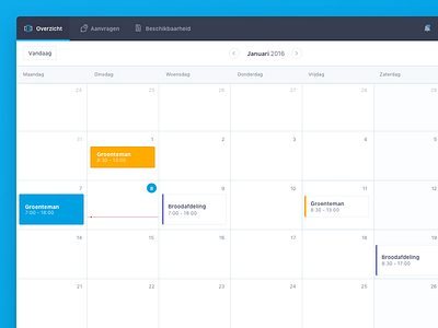 Calendar view - scheduler web app app calender clean minimal planning scheduler web app