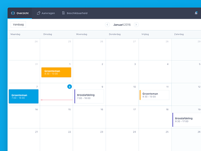 Calendar view - scheduler web app