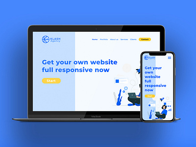 Responsive Home Page (Klash Agency) - Martina Manzo branding coderhouse figma graphic design illustrator logo mockup photoshop ui